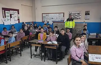 KİRAZ'DA ÖĞRENCİLERE TRAFİK GÜVENLİĞİ EĞİTİMİ VERİLDİ