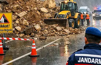 Ödemiş Bozdağ yolunda heyelan meydana geldi