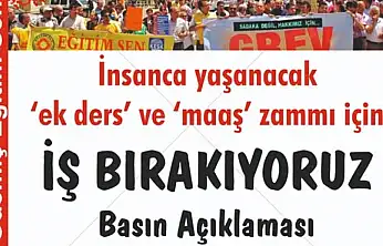 ÖDEMİŞ'TE EĞİTİMDE GREV HAREKETLİLİĞİ: EĞİTİM-SEN İŞ BIRAKIYOR