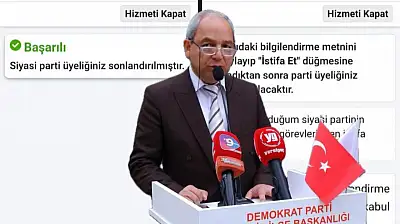 DEMOKRAT PARTİ'DE İSTİFA! YUSUF CEZAYERLİ GÖREVİNİ BIRAKTI