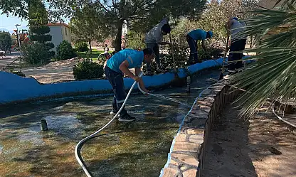 KİRAZ BELEDİYESİ'NDEN PARK, PAZAR YERİ VE REKREASYON ALANINDA TEMİZLİK ÇALIŞMASI