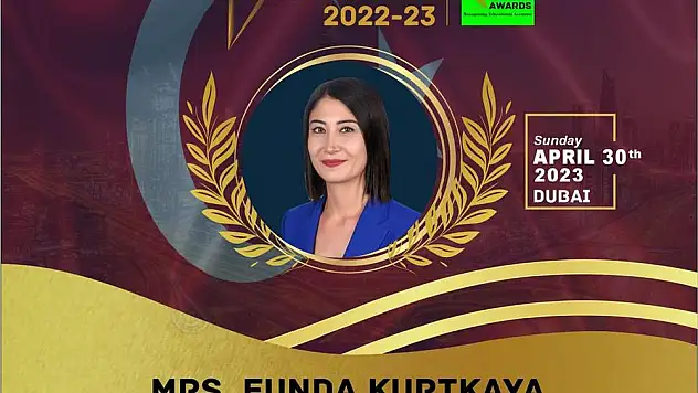 Funda öğretmenden gururlandıran başarı: 'Yılın En İyi Müdür Yardımcısı'