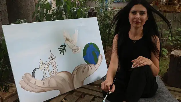 Hataylı depremzede ressamın tablosu çocuklara mutluluk oldu