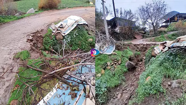 KARABAĞ MAHALLESİ'NDE YOL ÇÖKTÜ, MAHALLE SAKİNLERİ ÇÖZÜM BEKLİYOR