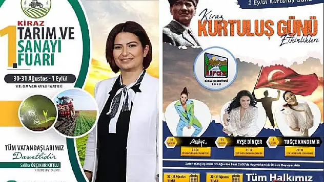 Kiraz 1. Tarım ve Sanayi Fuarı ve Kurtuluş Günü Etkinlikleri