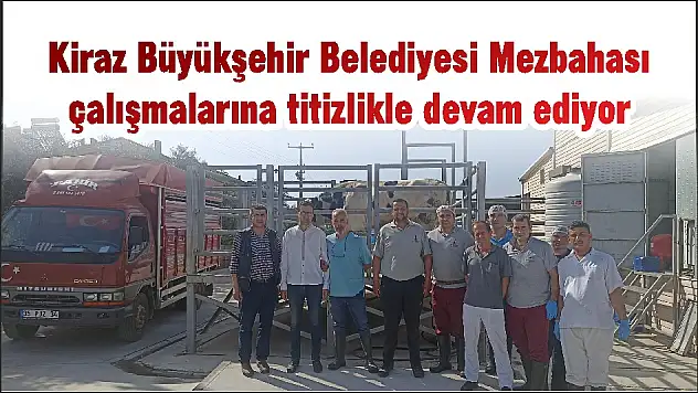 Kiraz Büyükşehir Belediyesi Mezbahası çalışmalarına titizlikle devam ediyor