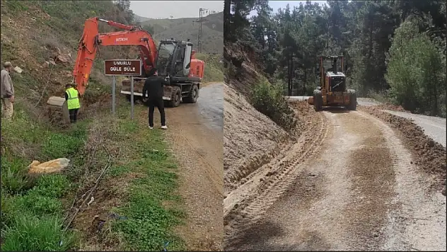 Kiraz İlçesi Umurlu Mahallesinde Üretim Yolu  Zemin Hazırlığı Çalışmaları Devam Ediyor