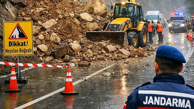 Ödemiş Bozdağ yolunda heyelan meydana geldi