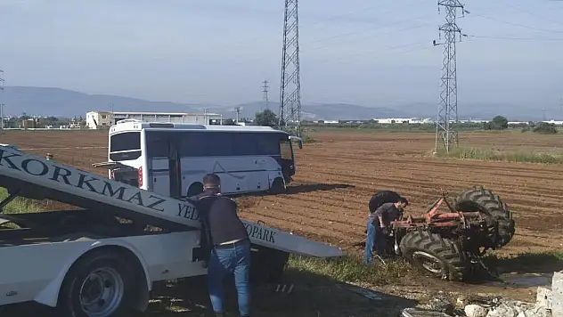 Okul gezisi için gelen otobüs kaza yaptı