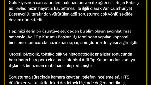 SON DAKİKA: Adalet Bakanı Yılmaz Tunç'tan Rojin Kabaiş açıklaması