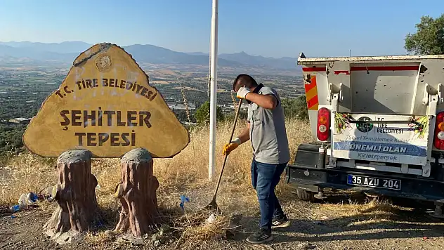 Tire Belediyesi 'Şehitler Tepesi' Tabelasını Onardı, Başkan Okuroğlu: Değerlerimize Sahip Çıkalım