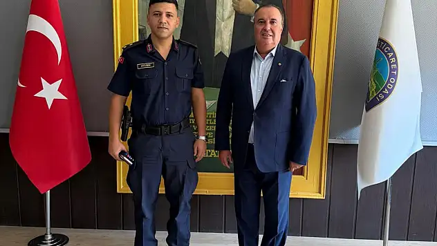 Tire İlçe Jandarma Komutanı'ndan Ticaret Odası'na ziyaret