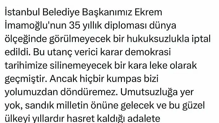 Cemil Tugay: 'Hiçbir Kumpas Bizi Yolumuzdan Döndüremez'