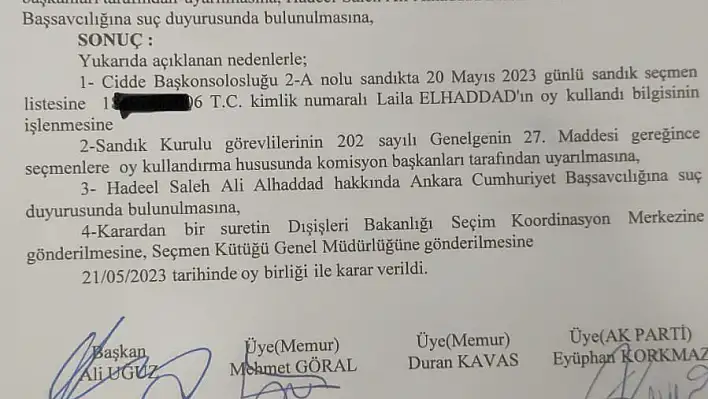 Cidde’deki usulsüz oy kullanımı için savcılığa suç duyurusu