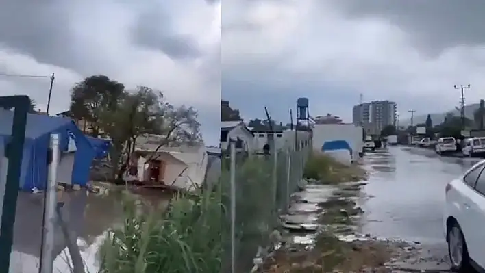 Hatay'daki çadırlar sele yakalandı