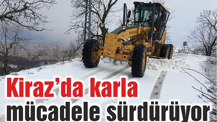 Kiraz'da karla mücadele sürdürüyor