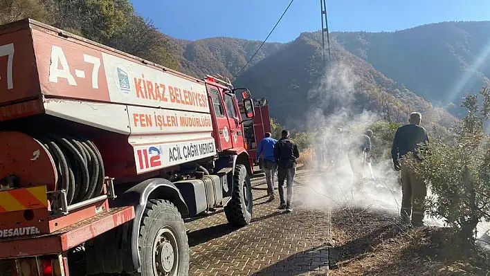 Kiraz'da yangın büyümeden kontrol altına alındı