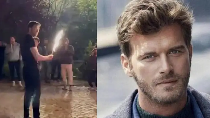 Kıvanç Tatlıtuğ, meşale yaktı ortalık yıkıldı