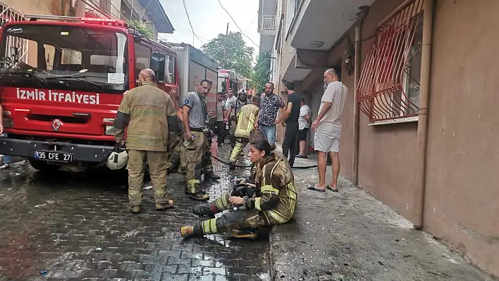 Konak’ta bir evde çıkan yangında 9 kişi etkilendi