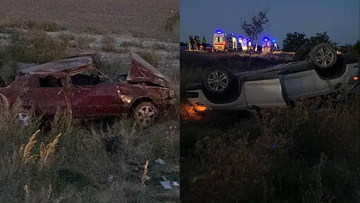 Konya'da 2 otomobil çarpıştı