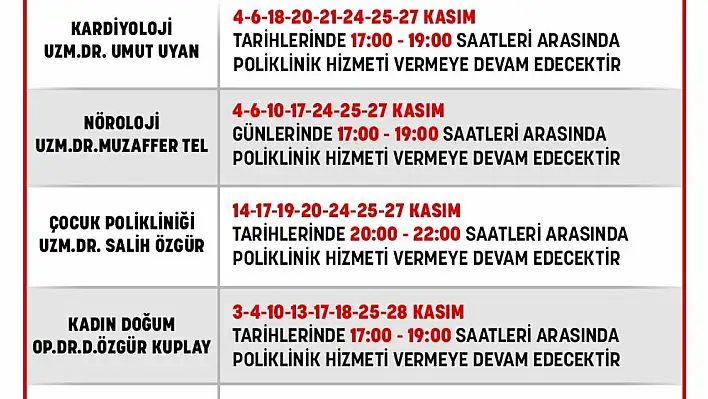 ???? ÖDEMİŞ DEVLET HASTANESİ'NDEN DUYURU