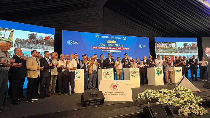 ÖDEMİŞ'TE AFET KONUTLARININ TEMELİ ATILDI