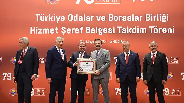 Ödemiş Ticaret Borsası TOBB Hizmet Şeref Belgesi Takdim Töreninde