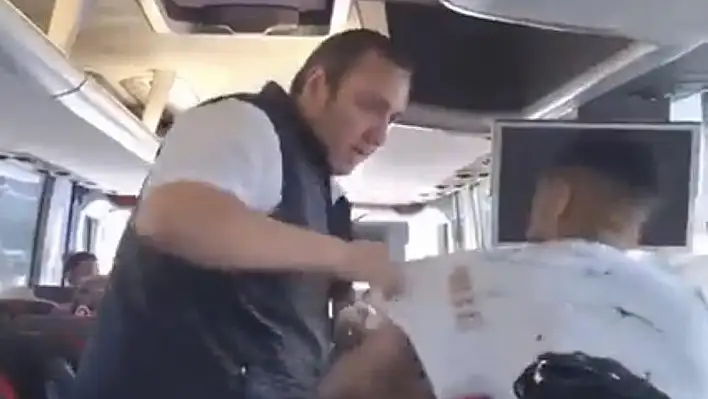 Otobüste tuvaletini yaptı