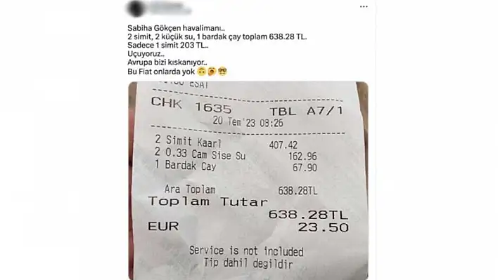 Sabiha Gökçen Havalimanı’nda bir hamburger 500 lira