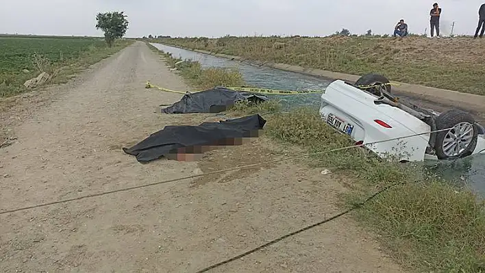 Sulama kanalına uçan otomobilde 3 kişi hayatını kaybetti