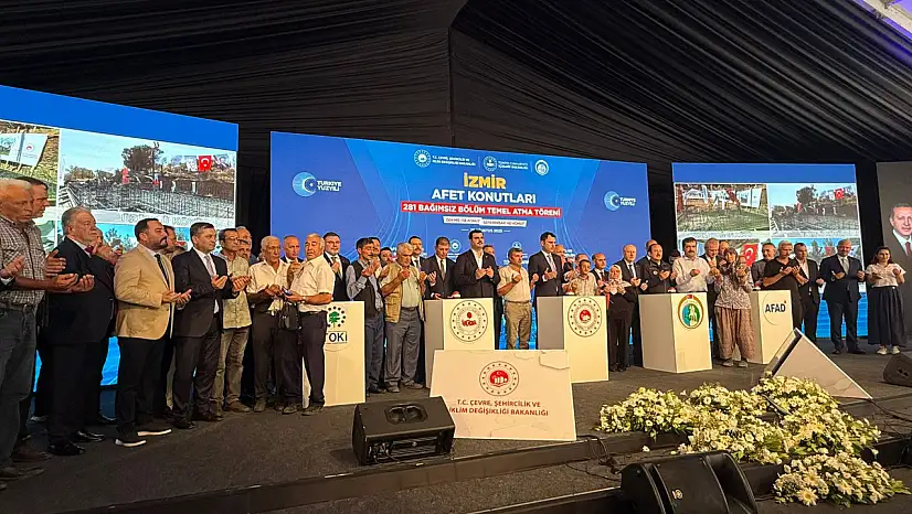ÖDEMİŞ'TE AFET KONUTLARININ TEMELİ ATILDI