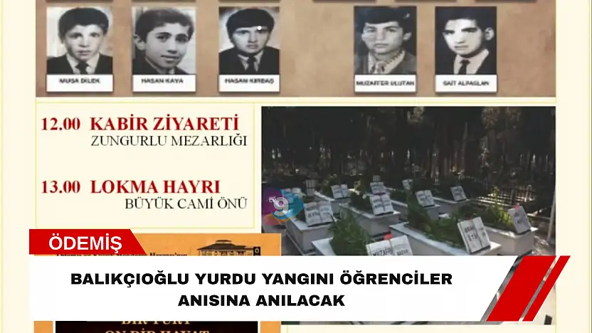 Balıkçıoğlu Yurdu yangını öğrenciler anısına anılacak