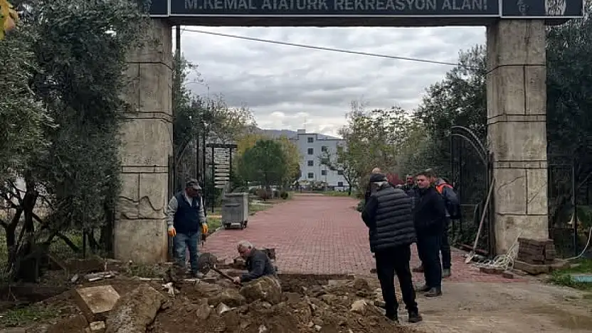 Kiraz Belediyesi Atatürk Rekreasyon Alanı'nda yağmur hattı altyapısını yeniledi