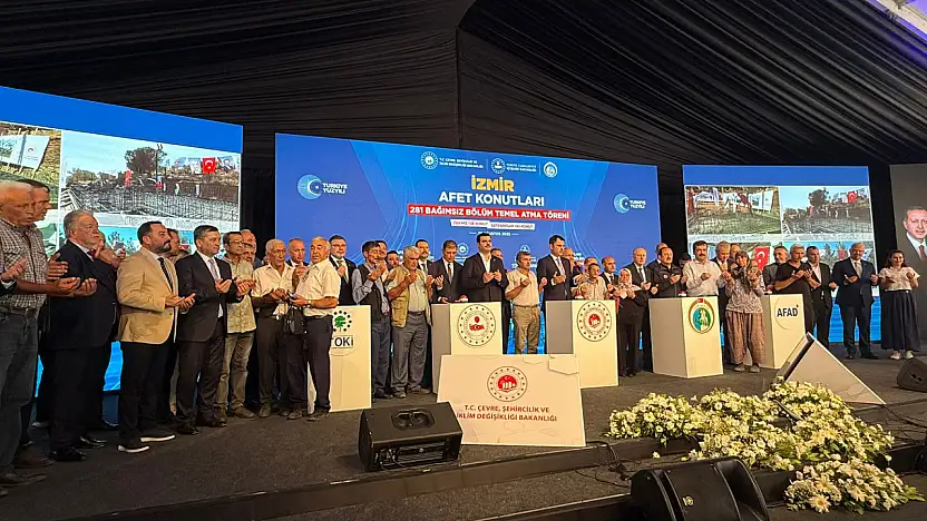 ÖDEMİŞ'TE AFET KONUTLARININ TEMELİ ATILDI