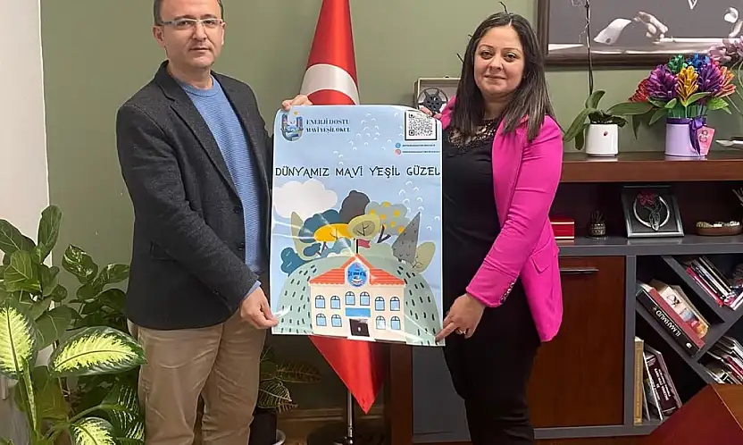 Şehit Burhan Aktürk Ortaokulu 'Enerji Dostu Mavi Yeşil Okul' Belgesi Aldı